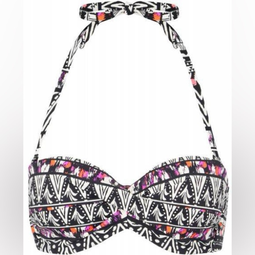 Patterned Black and Purple Swim Coverup